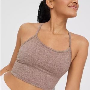 OFFLINE By Aerie The Hugger Longline Racerback Sports Bra in Pebble